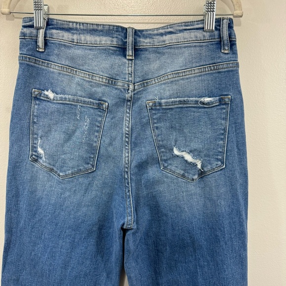 Flying Monkey Jeans Distressed High Rise Medium Wash Straight Leg Size 29 X 32 - Picture 4 of 11